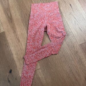 Athleta Pink and White Patterned Leggings